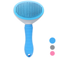 GroomEase Self-Cleaning Slicker Brush – Blue